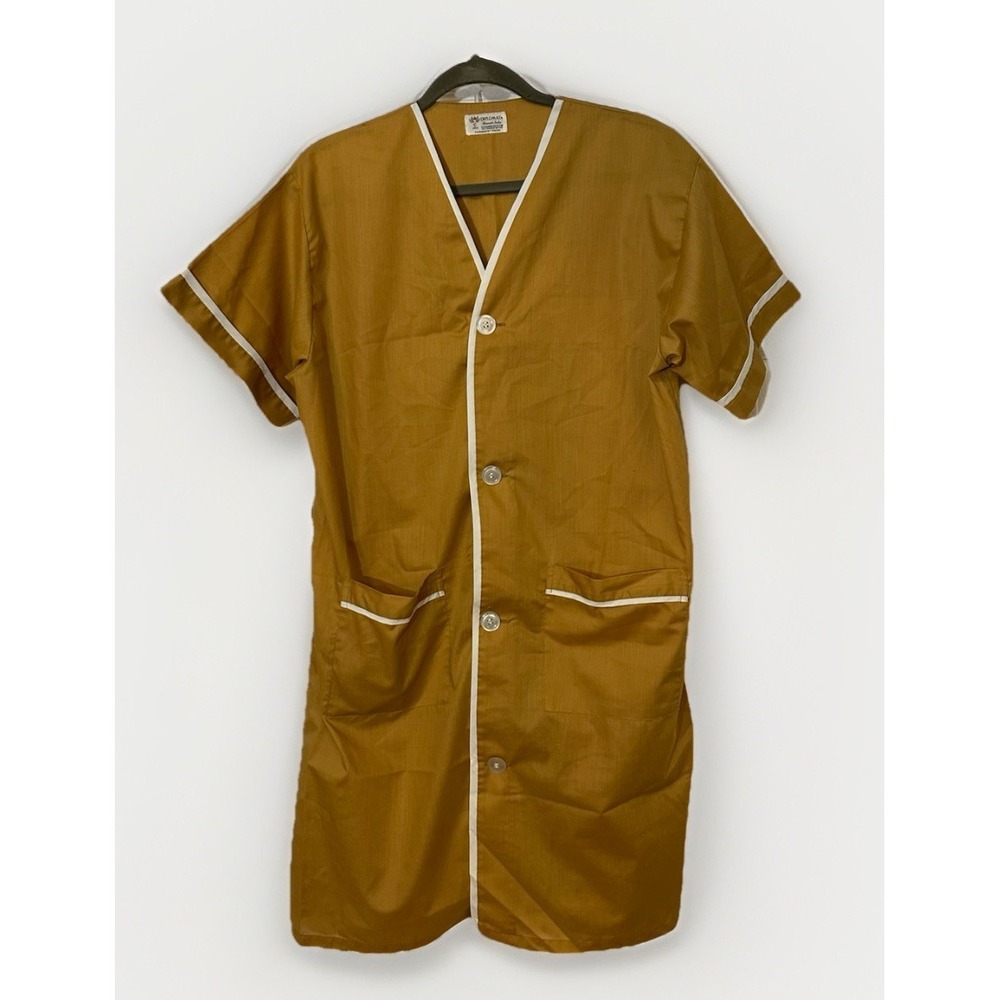 VTG 60's Diplomat After Hours Men's Bathrobe Shaver Coat Robe L Mustard Gold